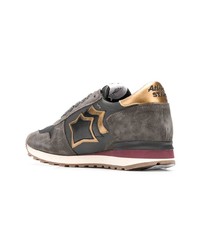 graue Leder niedrige Sneakers von atlantic stars