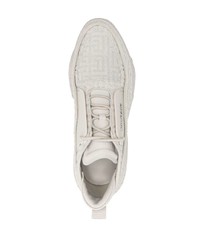 graue Leder niedrige Sneakers von Balmain