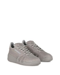 graue Leder niedrige Sneakers von Giuseppe Zanotti