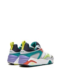 graue Leder niedrige Sneakers von Puma