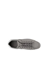 graue Leder niedrige Sneakers von BOSS