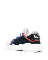 graue Leder niedrige Sneakers von Moschino