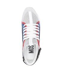 graue Leder niedrige Sneakers von Moschino