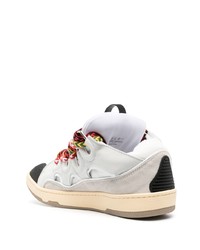 graue Leder niedrige Sneakers von Lanvin