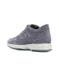 graue Leder niedrige Sneakers von Hogan