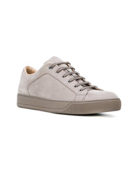 graue Leder niedrige Sneakers von Lanvin