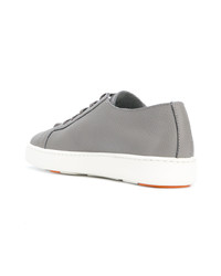 graue Leder niedrige Sneakers von Santoni