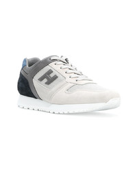 graue Leder niedrige Sneakers von Hogan