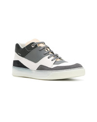 graue Leder niedrige Sneakers von Lanvin