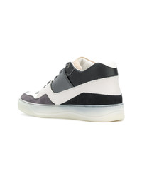 graue Leder niedrige Sneakers von Lanvin