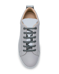 graue Leder niedrige Sneakers von Lanvin