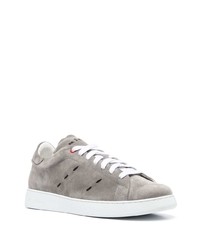 graue Leder niedrige Sneakers von Kiton