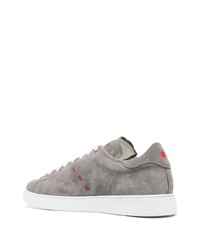 graue Leder niedrige Sneakers von Kiton