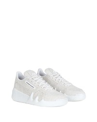 graue Leder niedrige Sneakers von Giuseppe Zanotti