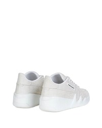 graue Leder niedrige Sneakers von Giuseppe Zanotti