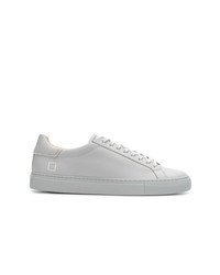 graue Leder niedrige Sneakers von D.A.T.E