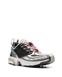 graue Leder niedrige Sneakers von Salomon