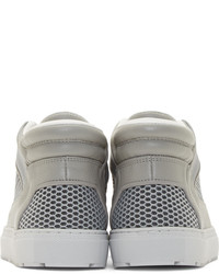 graue Leder niedrige Sneakers