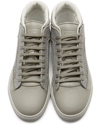 graue Leder niedrige Sneakers