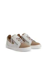 graue Leder niedrige Sneakers von Giuseppe Zanotti