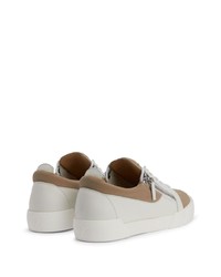 graue Leder niedrige Sneakers von Giuseppe Zanotti