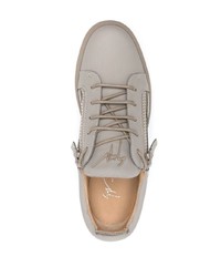 graue Leder niedrige Sneakers von Giuseppe Zanotti