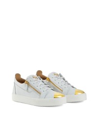 graue Leder niedrige Sneakers von Giuseppe Zanotti