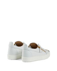 graue Leder niedrige Sneakers von Giuseppe Zanotti