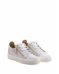 graue Leder niedrige Sneakers von Giuseppe Zanotti