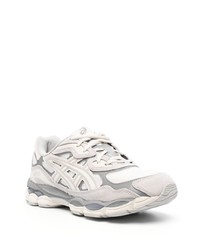 graue Leder niedrige Sneakers von Asics