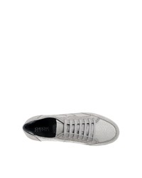 graue Leder niedrige Sneakers von Geox