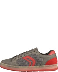 graue Leder niedrige Sneakers von Geox