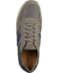 graue Leder niedrige Sneakers von Geox