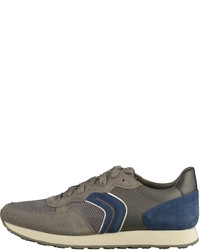 graue Leder niedrige Sneakers von Geox