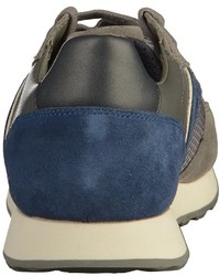 graue Leder niedrige Sneakers von Geox