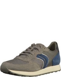 graue Leder niedrige Sneakers von Geox