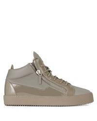 graue Leder niedrige Sneakers von Giuseppe Zanotti