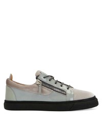 graue Leder niedrige Sneakers von Giuseppe Zanotti