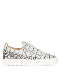 graue Leder niedrige Sneakers von Giuseppe Zanotti