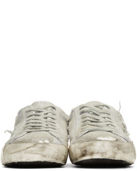 graue Leder niedrige Sneakers von Golden Goose Deluxe Brand