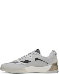 graue Leder niedrige Sneakers von Li-Ning