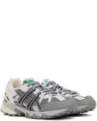 graue Leder niedrige Sneakers von Asics