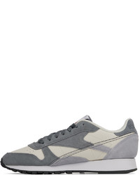 graue Leder niedrige Sneakers von Reebok Classics