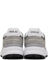 graue Leder niedrige Sneakers von Polo Ralph Lauren