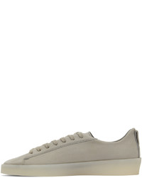 graue Leder niedrige Sneakers von Essentials