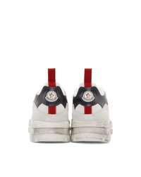 graue Leder niedrige Sneakers von Moncler