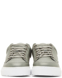 graue Leder niedrige Sneakers von Etq Amsterdam