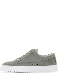 graue Leder niedrige Sneakers von Etq Amsterdam