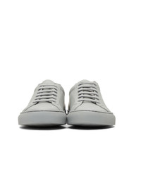 graue Leder niedrige Sneakers von Woman by Common Projects