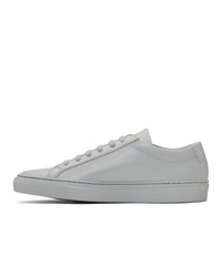 graue Leder niedrige Sneakers von Woman by Common Projects